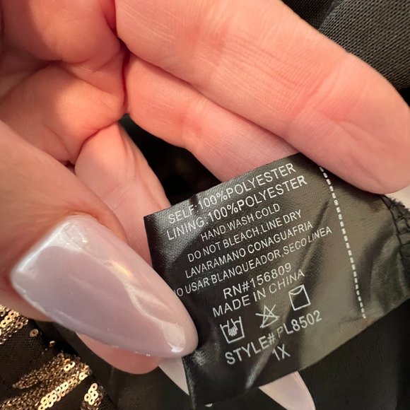 NWOT: J. Our Gold & Black Sequin Dress, Plus Size 1X - Picture 8 of 14